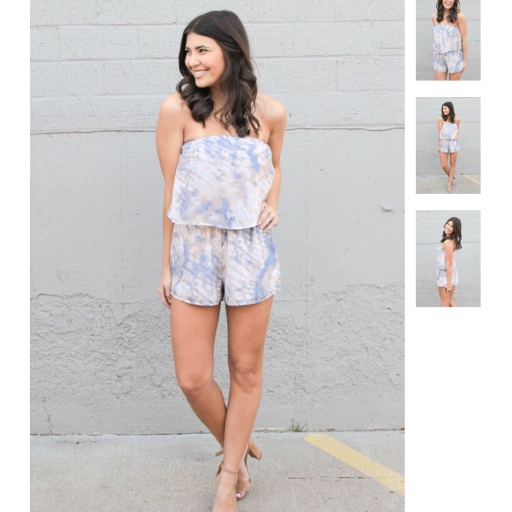 Make waves strapless romper.